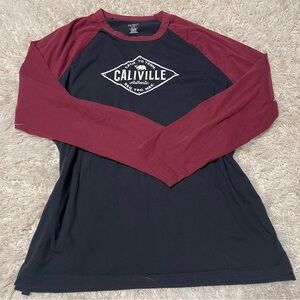Men's Black and Red Caliville long sleeve tee